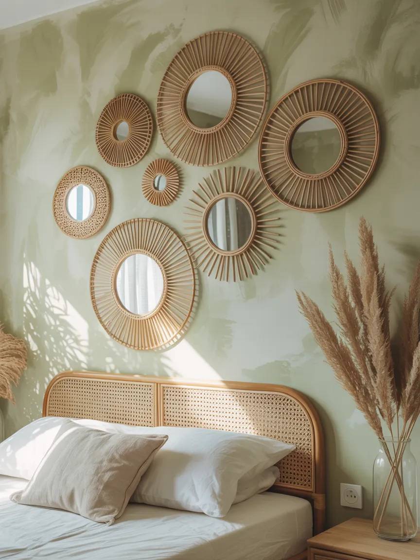 Rattan Wall Mirror Cluster