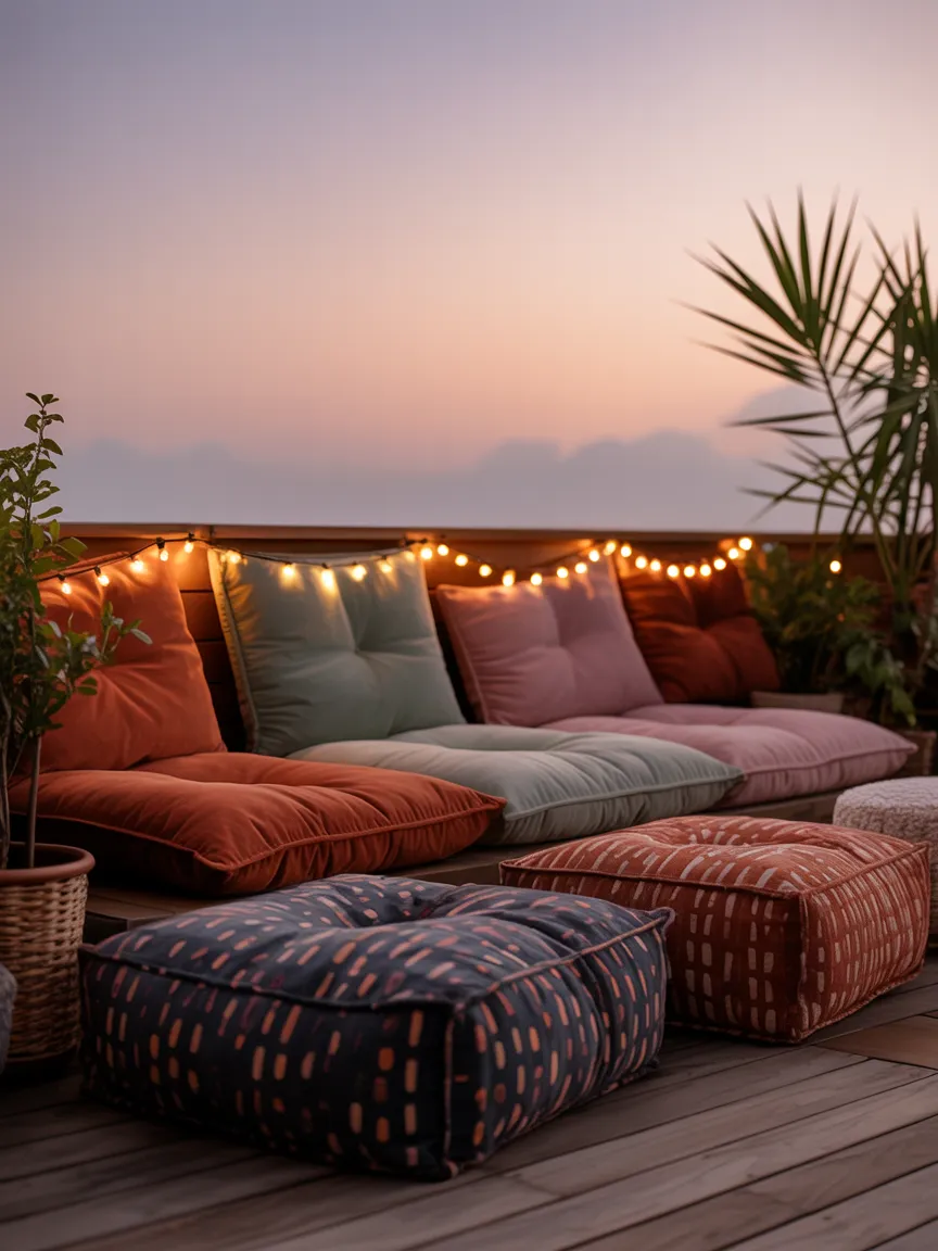 5. Floor Cushions and Poufs for Lounging