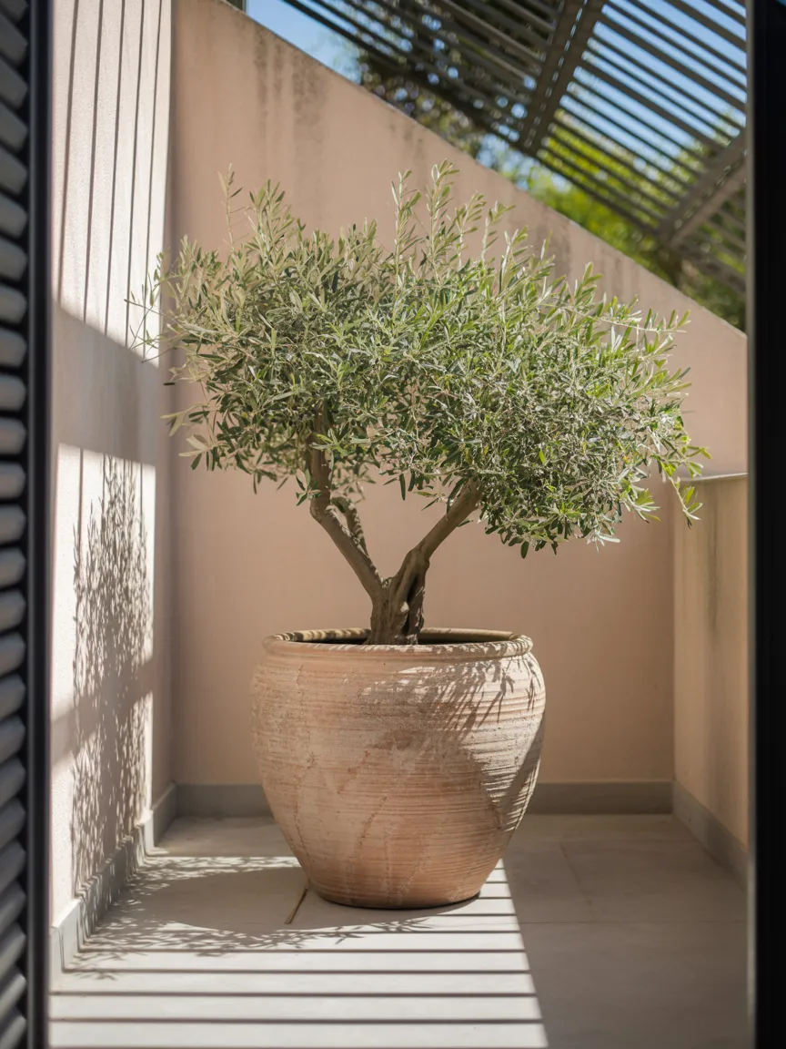 8. Statement Potted Trees for Vertical Impact