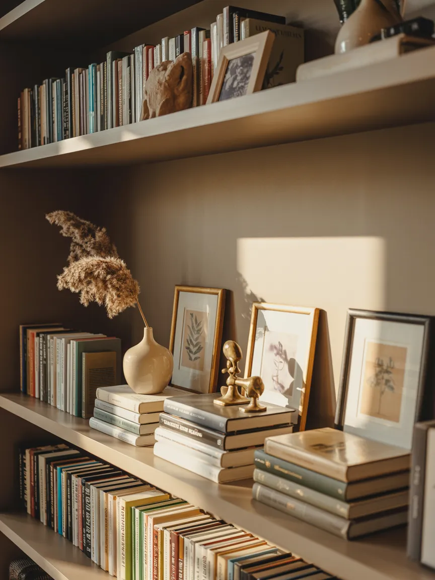 10. Lean Art on Shelves for Layered Interest