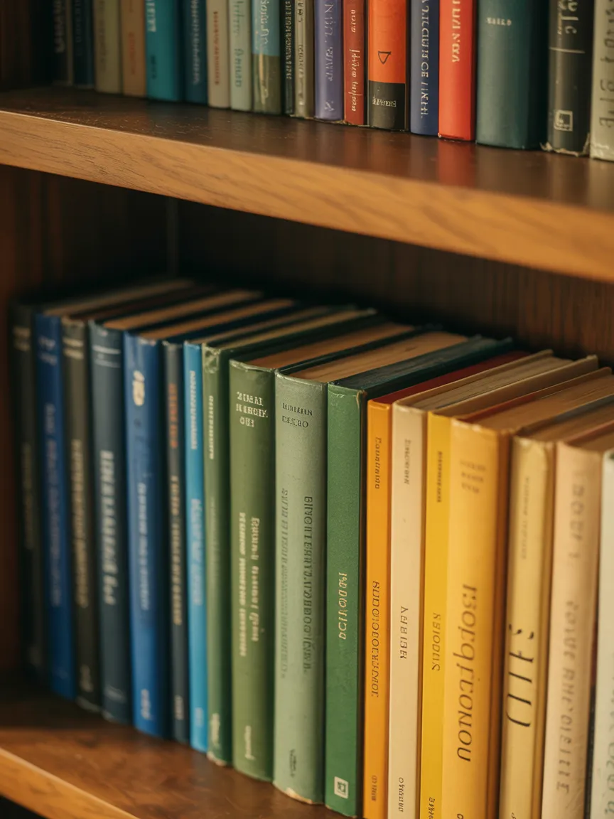 9. Group Books by Color (Subtly!)