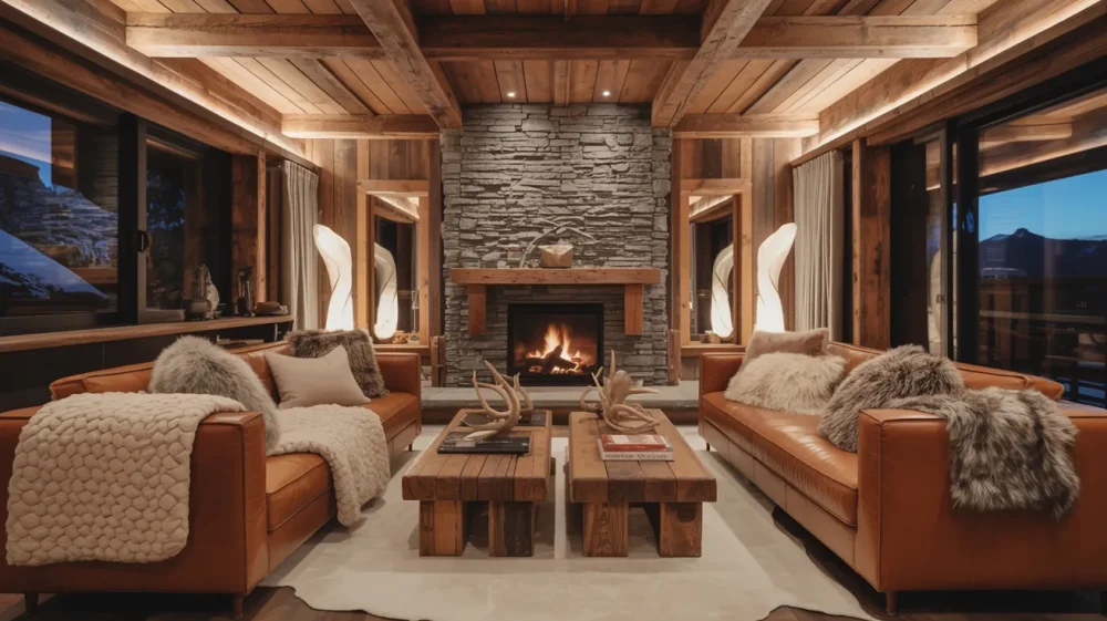 28 Cozy Mountain Chalet Aesthetics That Will Make Your Living Room Feel Like a Winter Escape