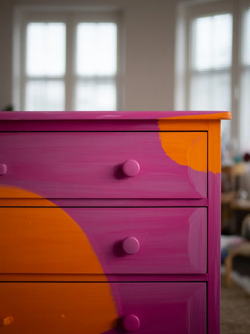 DIY Painted Furniture with Geometric Shapes