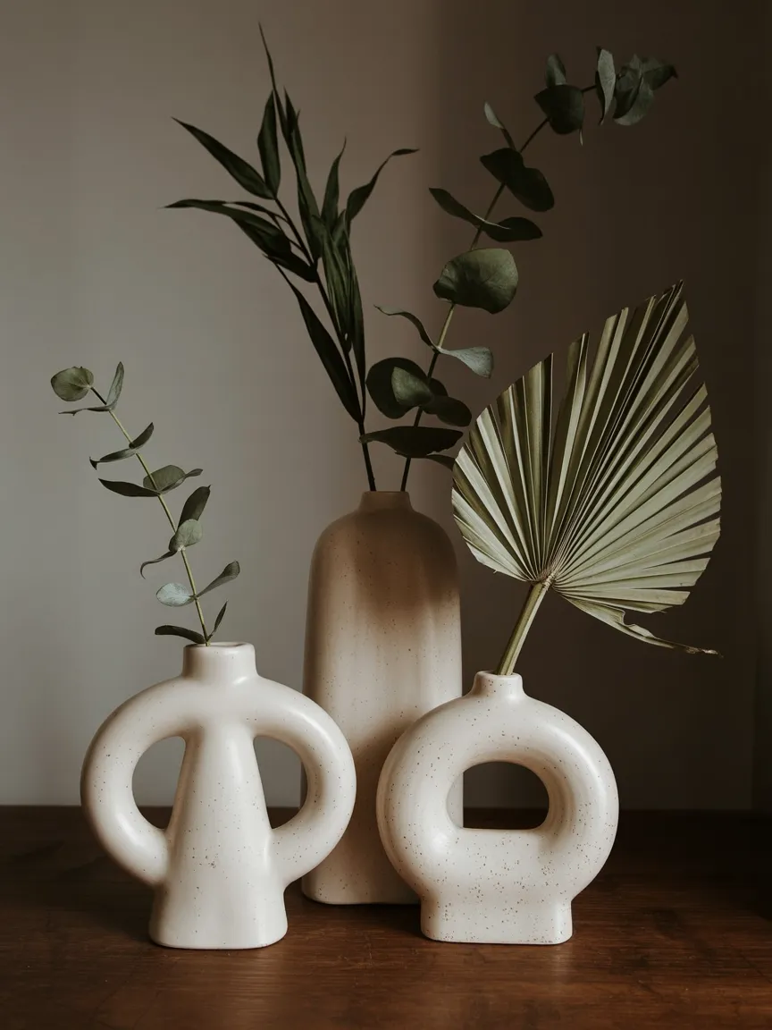 Grouping Multiple Vases with Varied Greenery