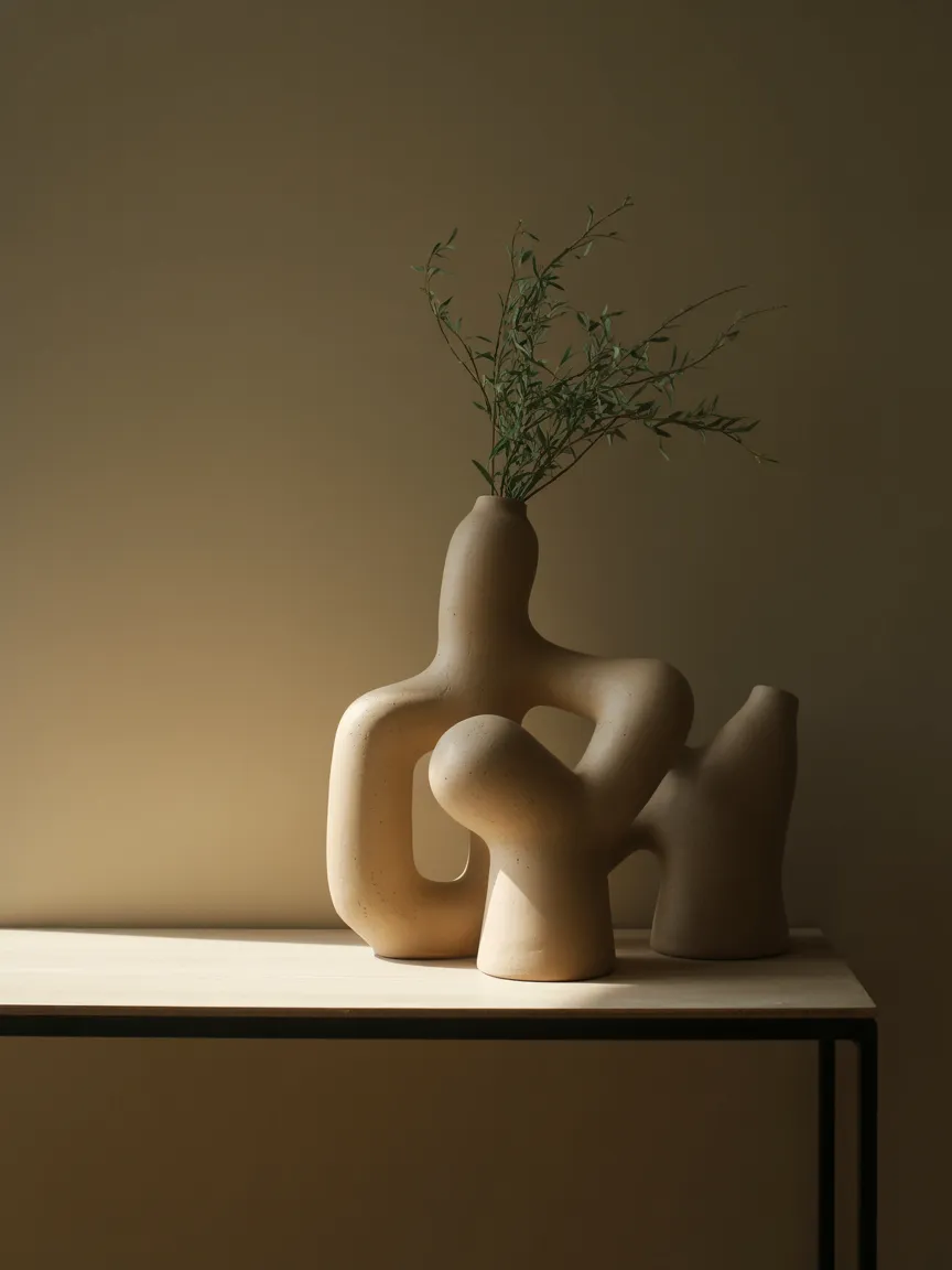 Abstract Vase Silhouettes as Sculptural Art