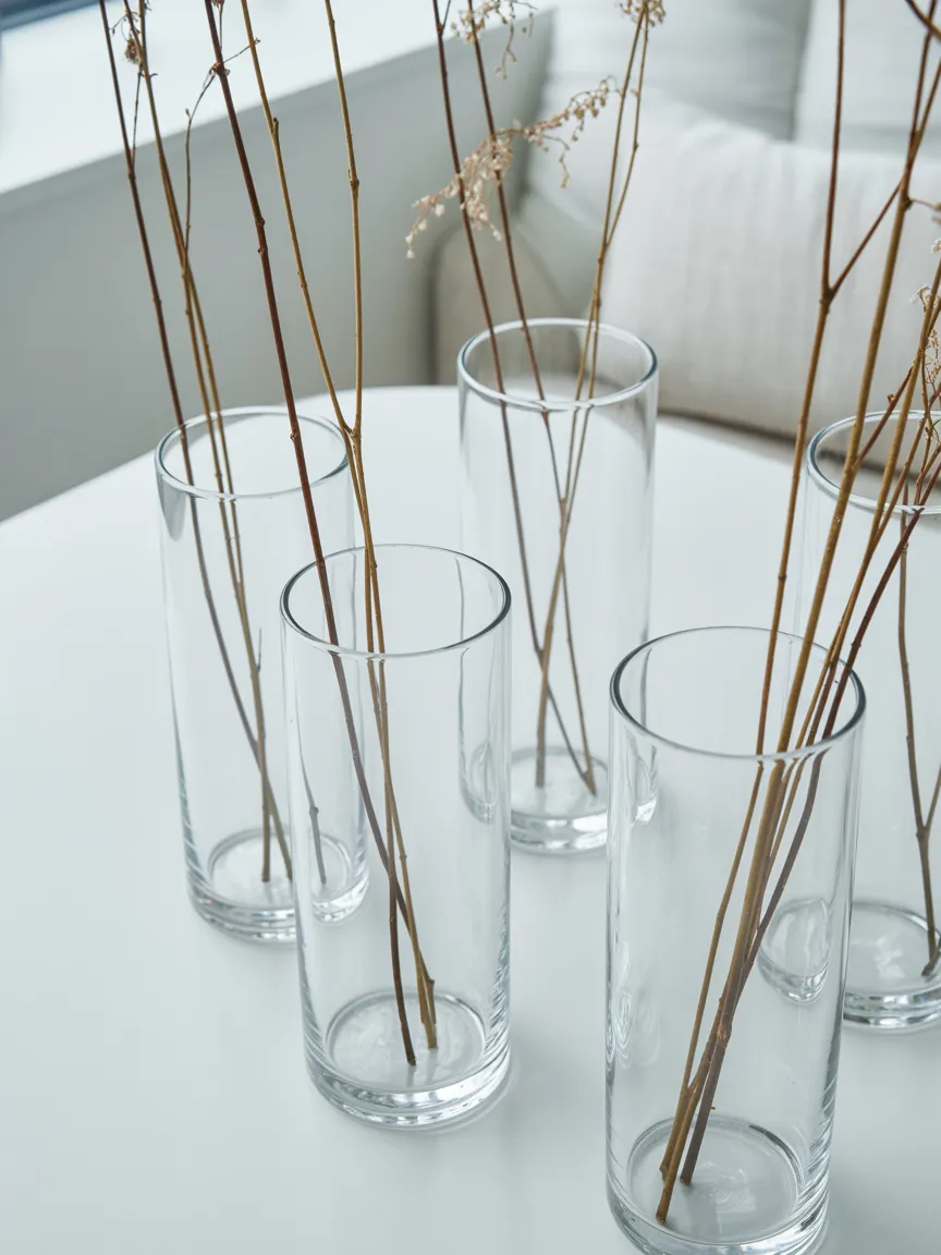 Clear Glass Cylinder Vases for Transparency