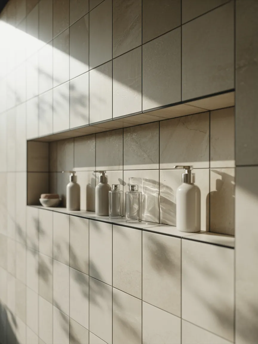 Integrated Shower Niche for Clutter-Free Walls