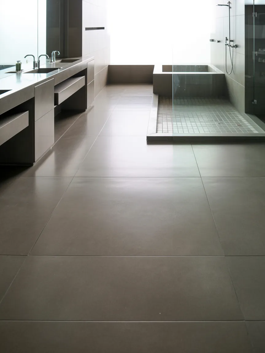 Continuous Floor Tiling Throughout