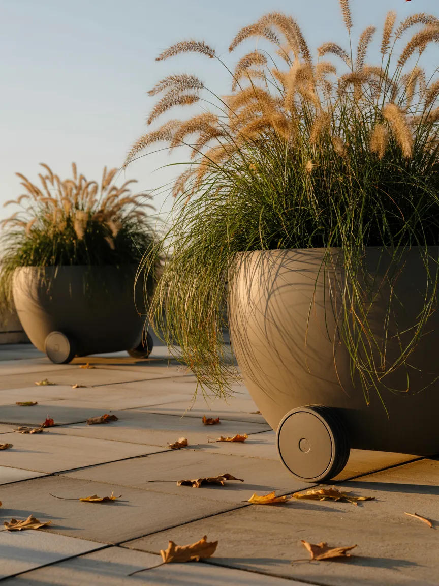 Mobile Planters with Discreet Wheels
