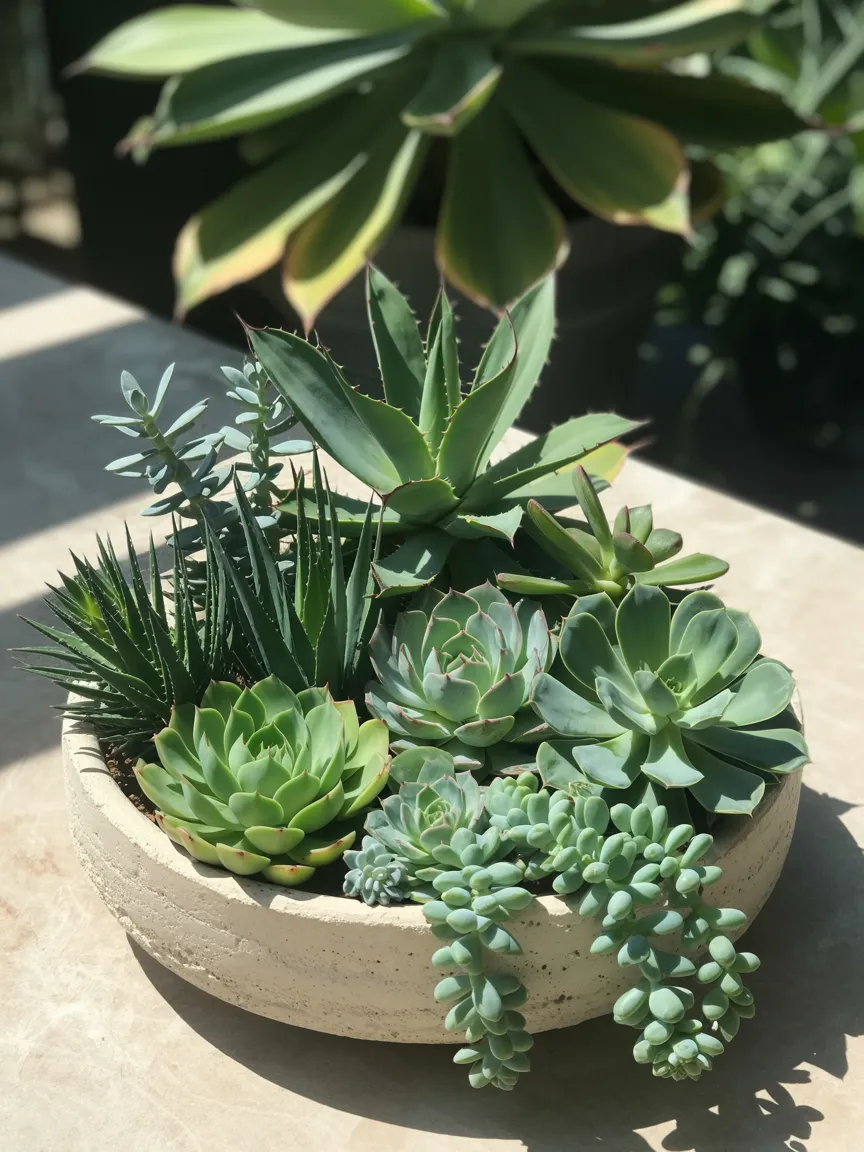 Artful Drought-Tolerant Succulent Arrangements