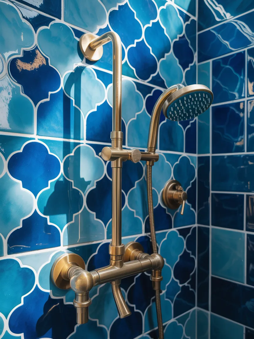 Gleaming Brass Shower Fixtures