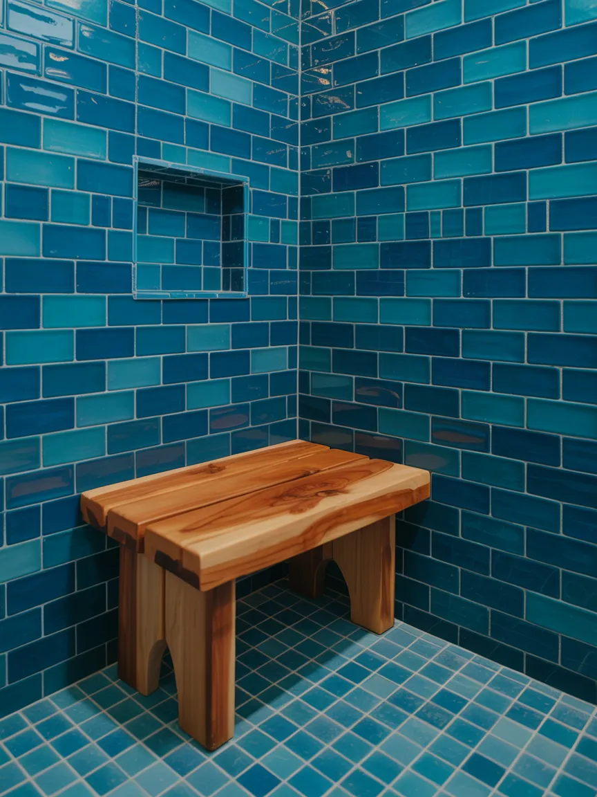 Cedar Shower Bench for Comfort