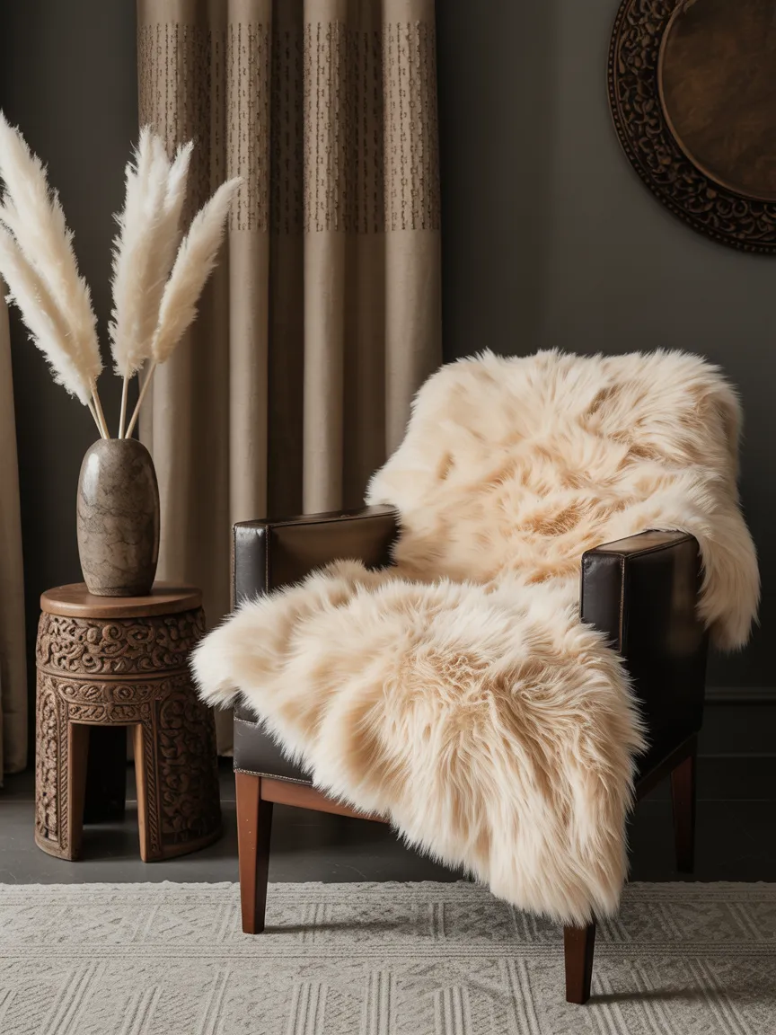Faux Fur or Sheepskin Throws