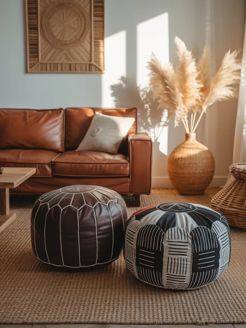 Hand-Crafted Poufs or Floor Cushions