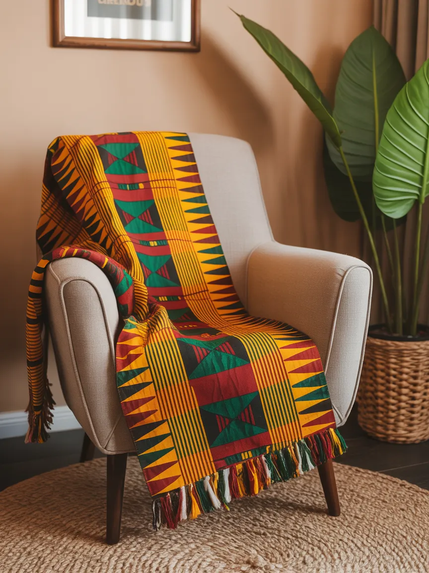 Ghanaian Kente Cloth Throws