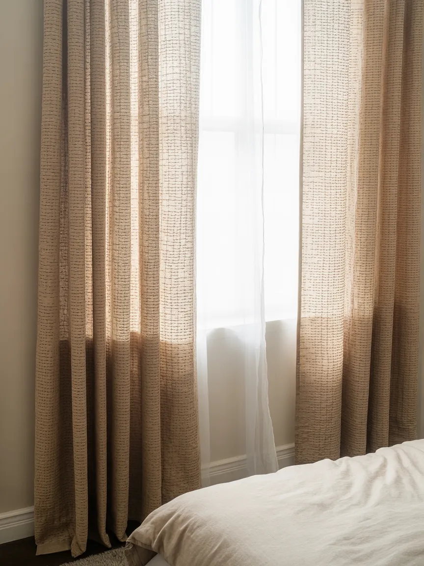 Textured African Textiles Home Curtain Panels