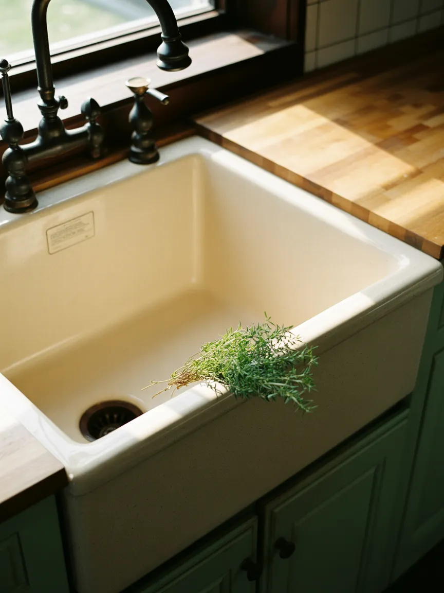 A Farmhouse Sink With a Slightly Imperfect Apron
