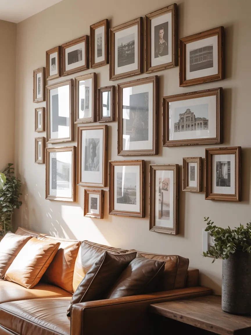 DIY Aged Wood Projects — A Reclaimed Frame Gallery Wall