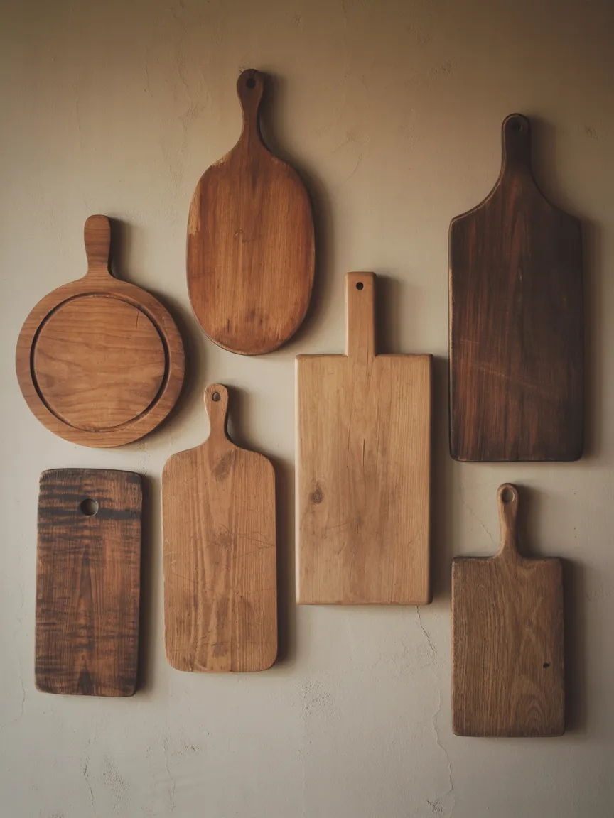 Antique Cutting Boards as Functional Wall Art