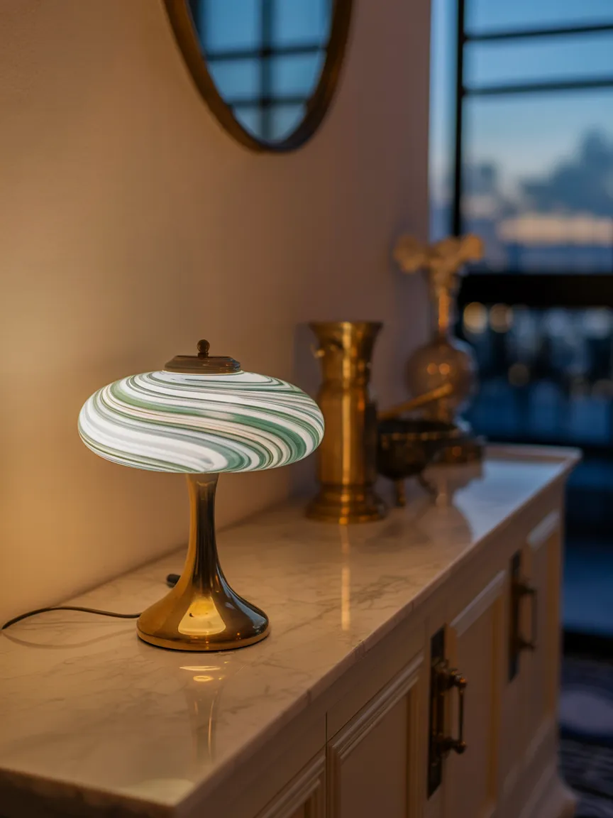 Murano Style Glass with Brass Hardware