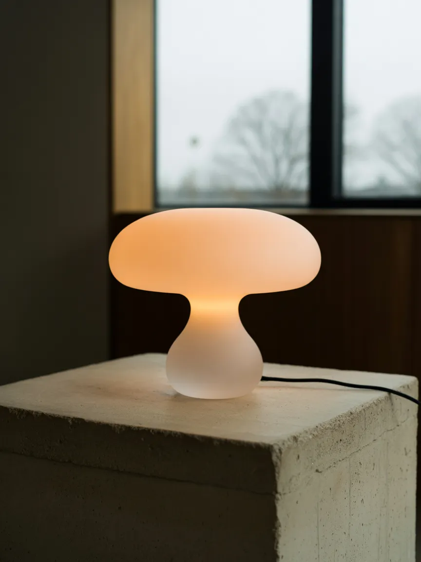 Frosted Glass on a Raw Concrete Surface