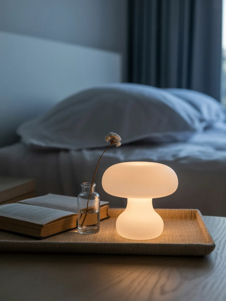 Nightstand Pairing with a Linen Tray