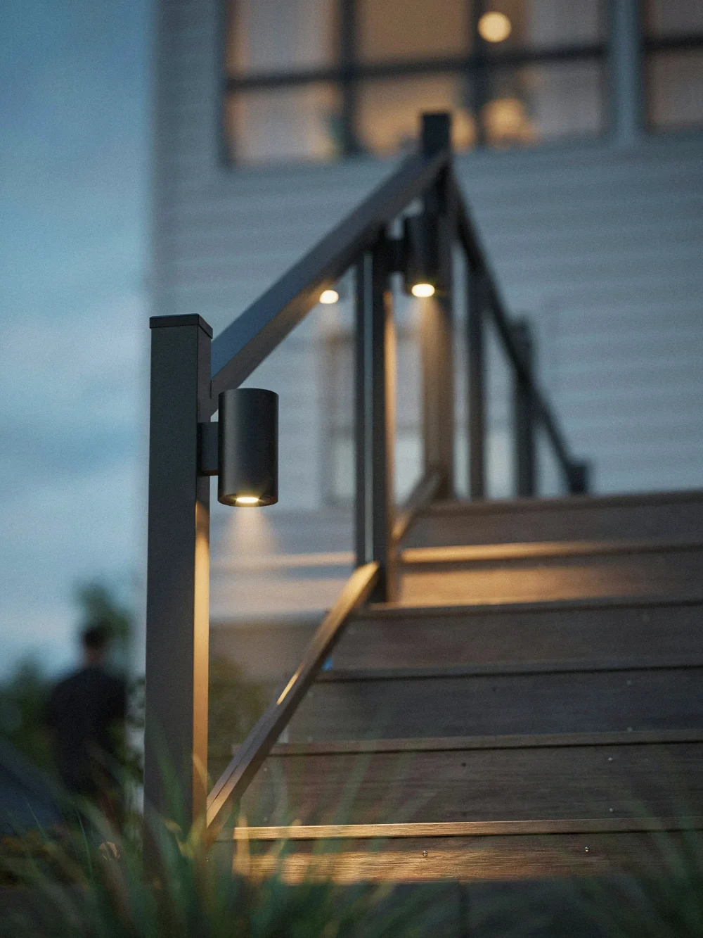Modern Deck Railing Light Fixtures With Integrated Sensors