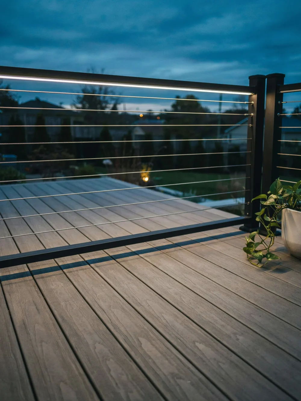 Frosted Diffuser Strips Under Horizontal Balusters