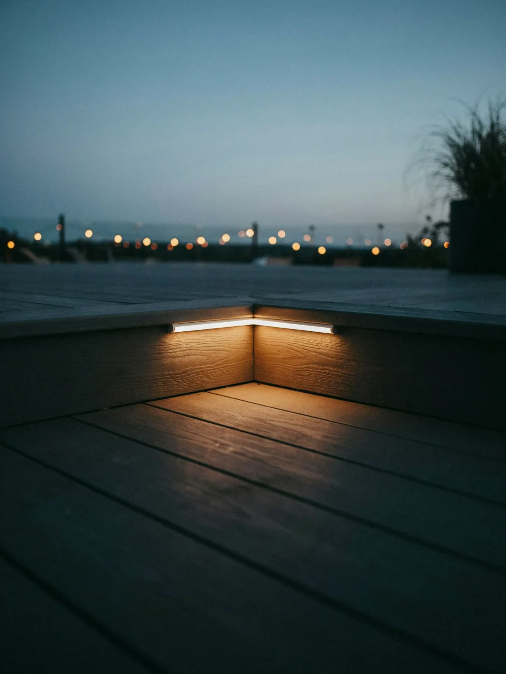 Step-Down Lighting on Multilevel Deck Transitions