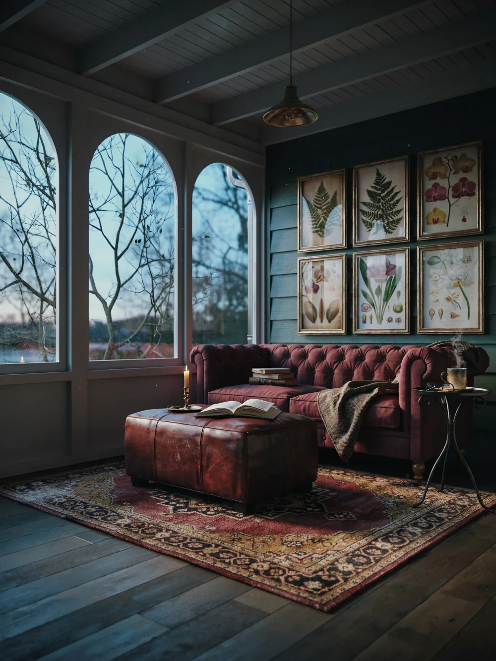 Go Dark Academia With Deep Walls and Vintage Maps
