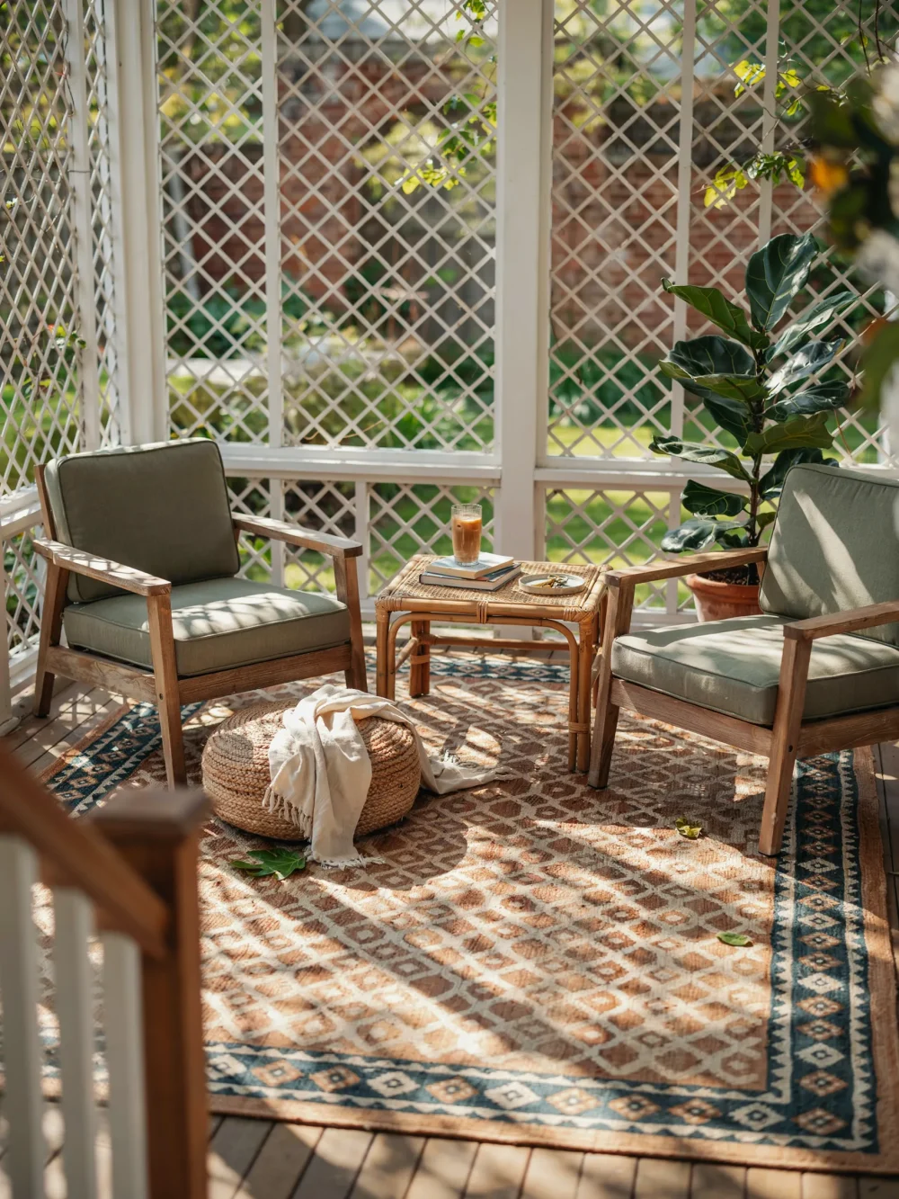 Layer an Indoor-Outdoor Area Rug Under Everything