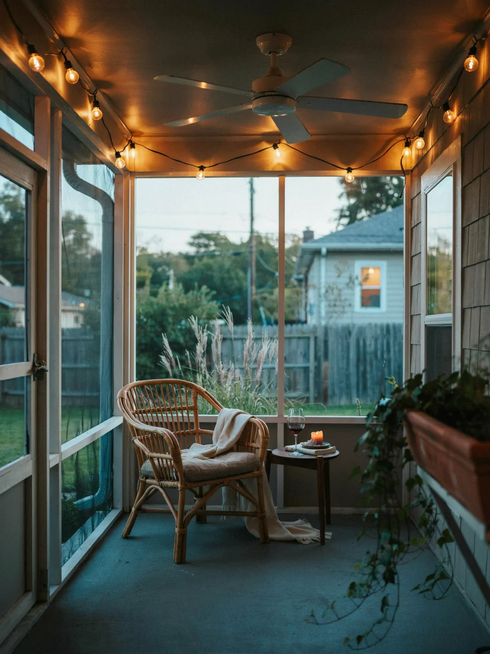 String Edison Bulbs Along the Roofline
