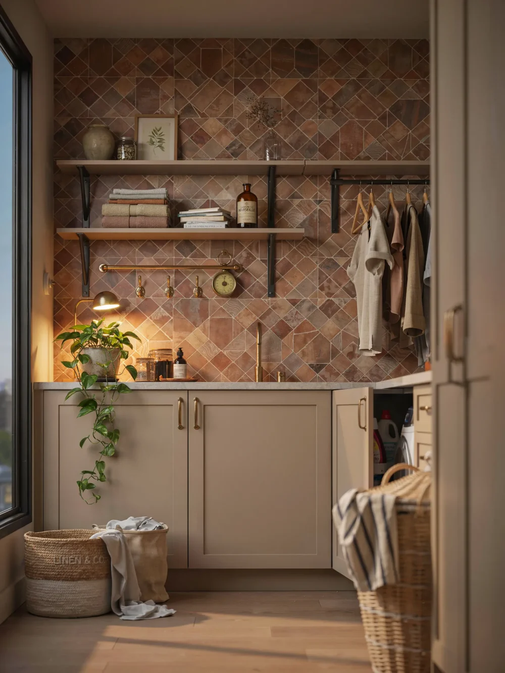 Warm Terracotta Geometric Mosaic