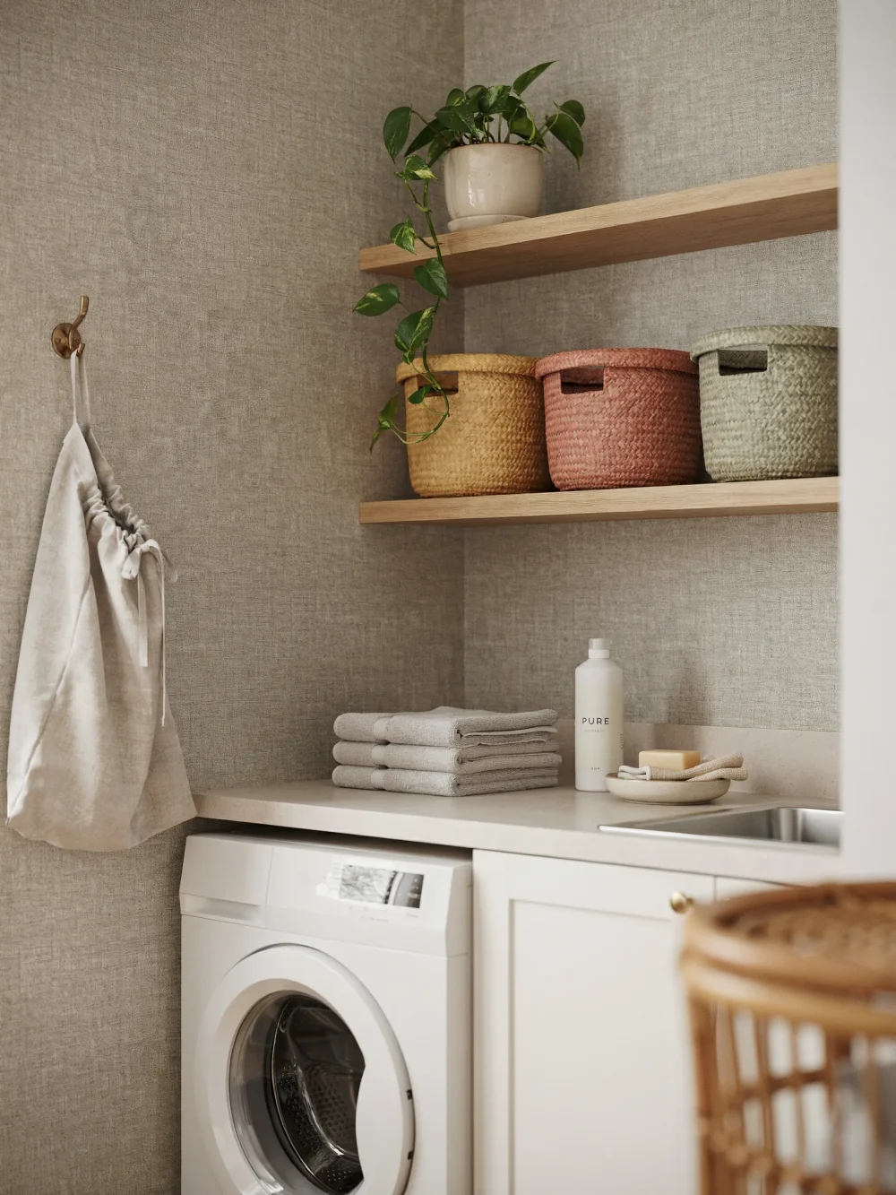 Soft Linen-Texture Neutral with Subtle Pattern