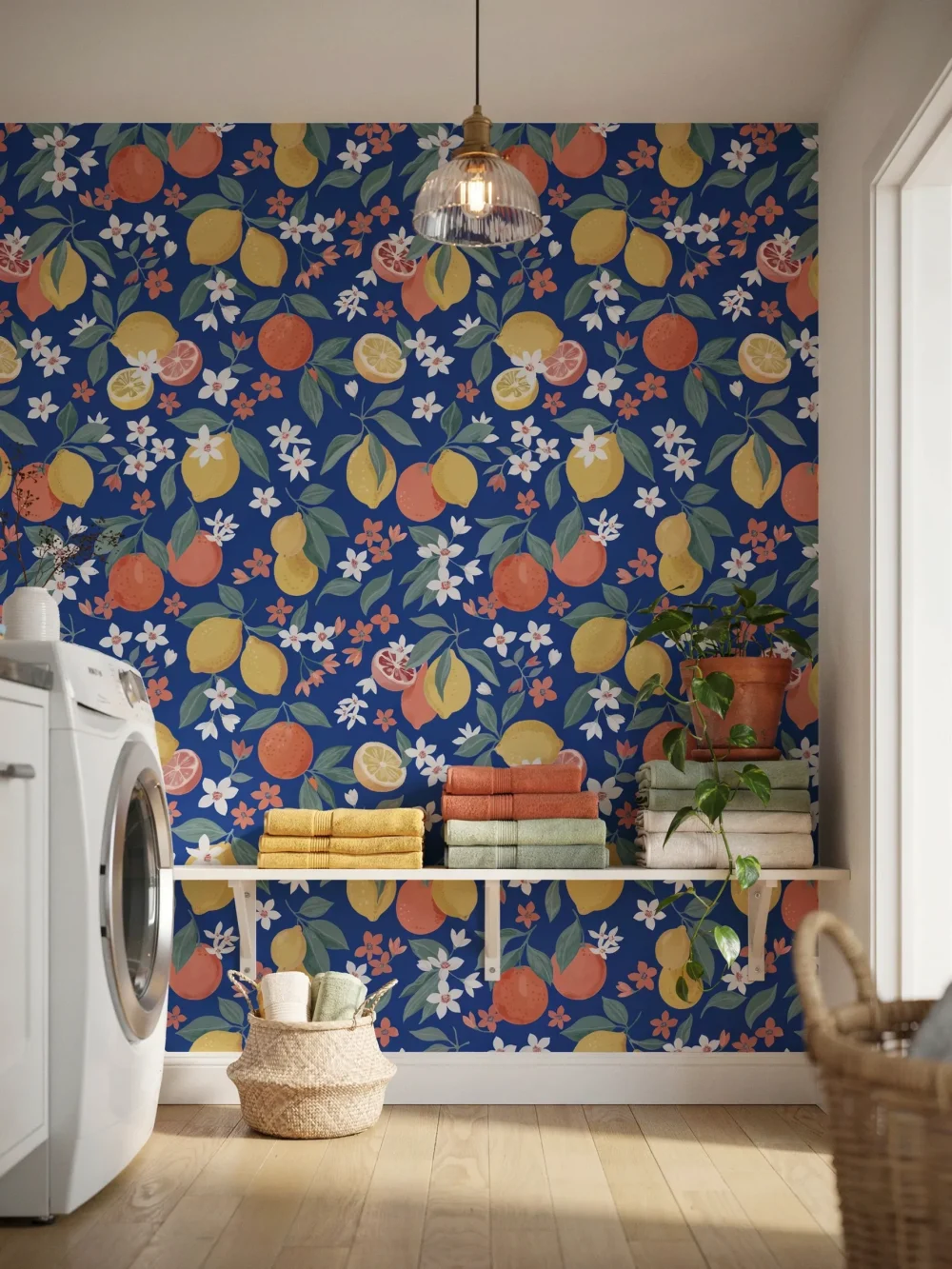Oversized Citrus and Floral Motif