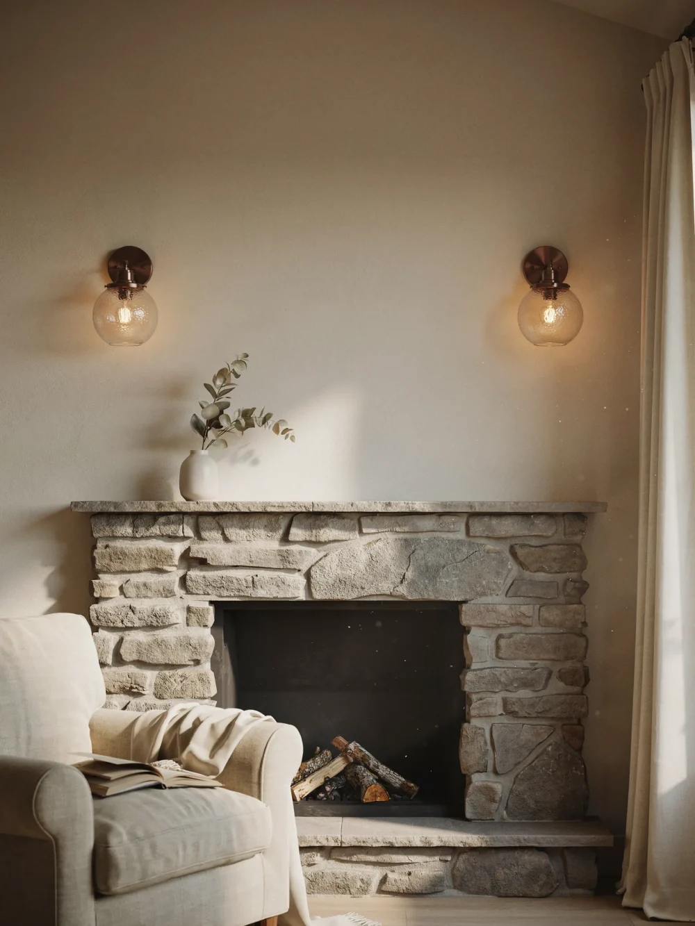 Seeded Glass Globe Sconces in Oil Rubbed Bronze