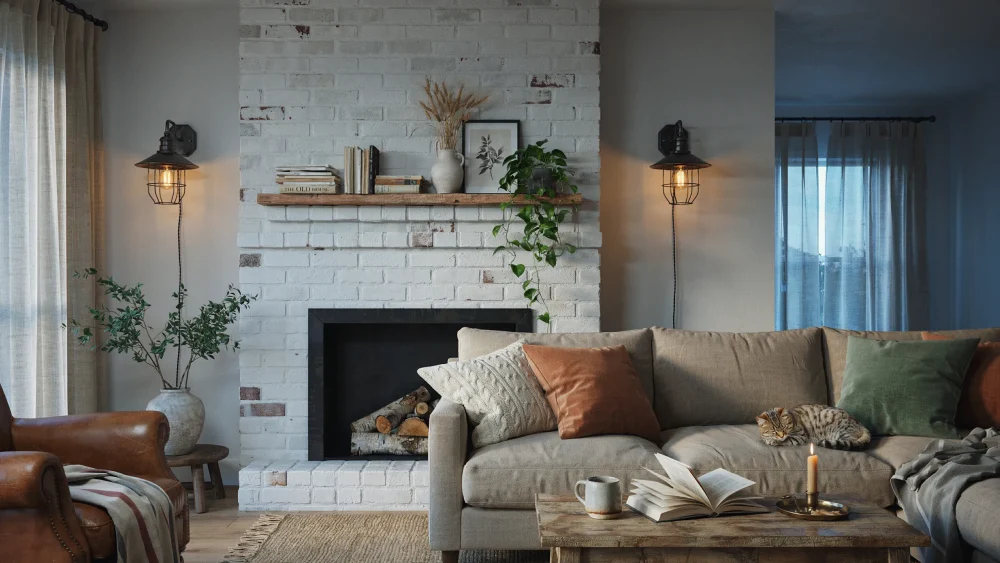 Rustic wall sconces, Cozy living room lighting, Rustic home decor