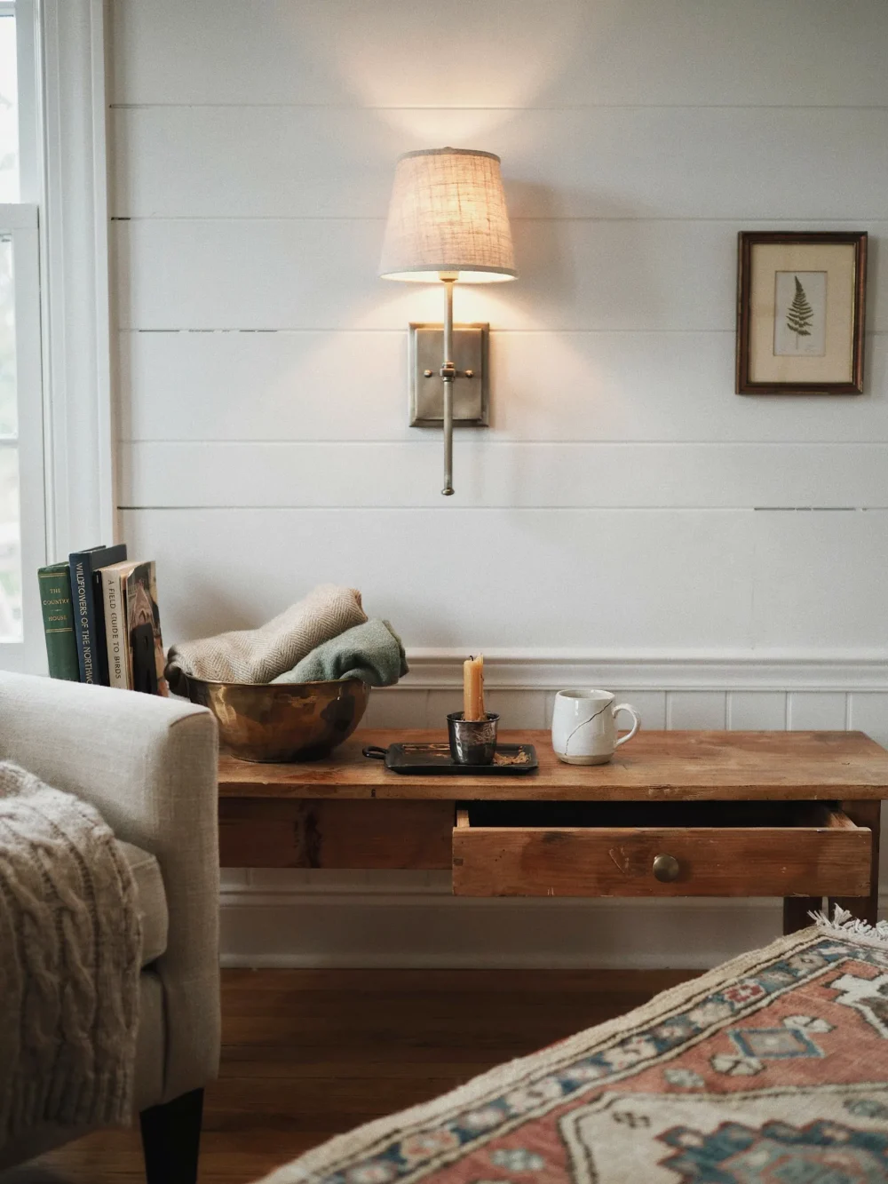 Transitional Sconces in Brushed Nickel With Linen Shades