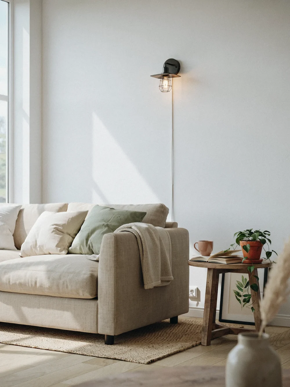 Battery Operated Plug-In Sconces With Cord Covers