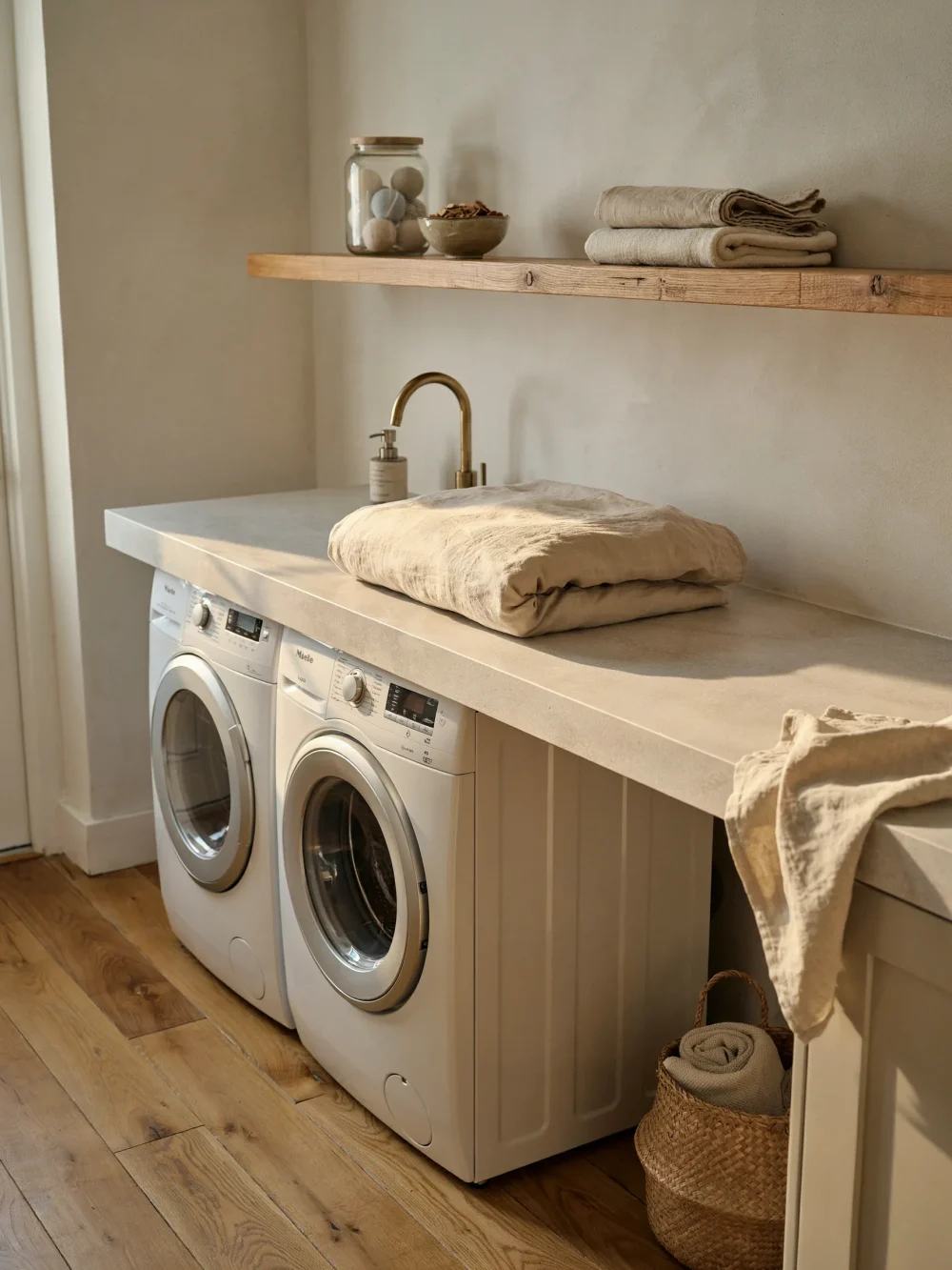 Quartz Folding Countertop Over Front-Load Machines
