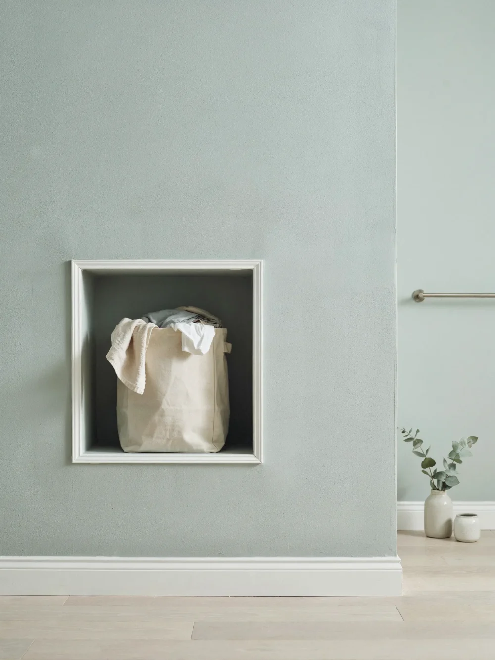 Wall-Recessed Hamper Niche