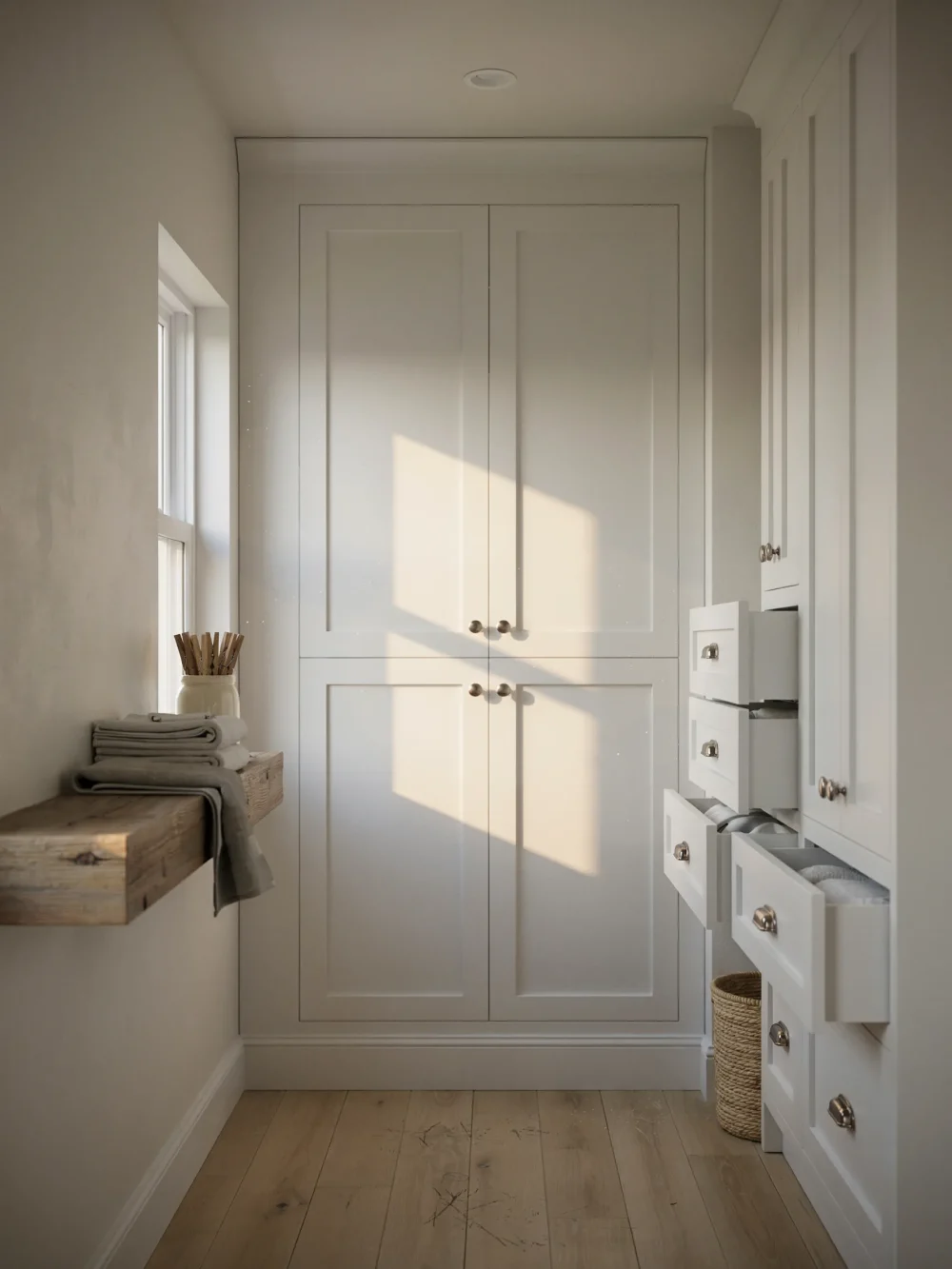 Custom Panel Appliance Surround with Upper Cabinets
