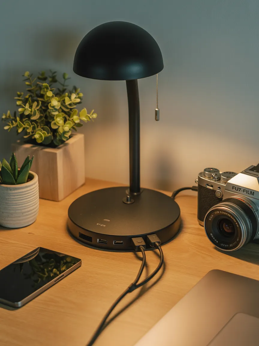 The USB-A and USB-C Hub Lamp Base