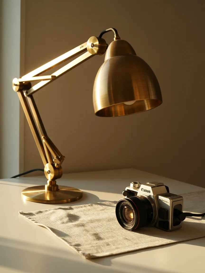 The Articulated Architect’s Lamp in Raw Brass