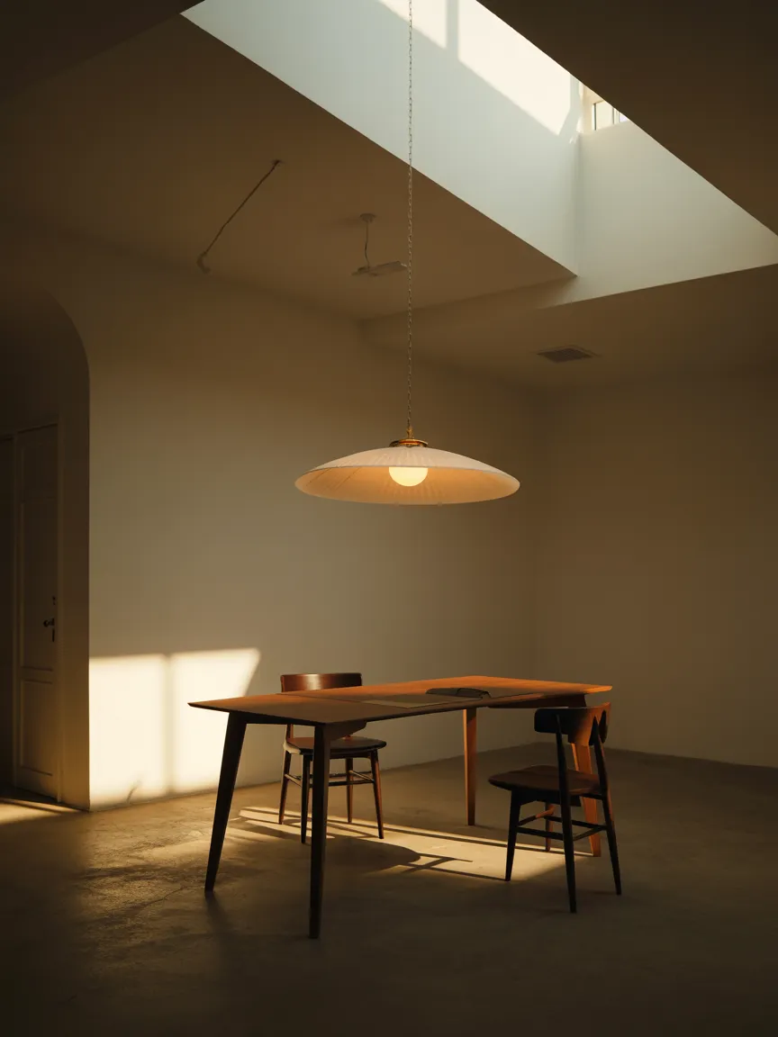 The Pendant Light Directly Over a Freestanding Desk