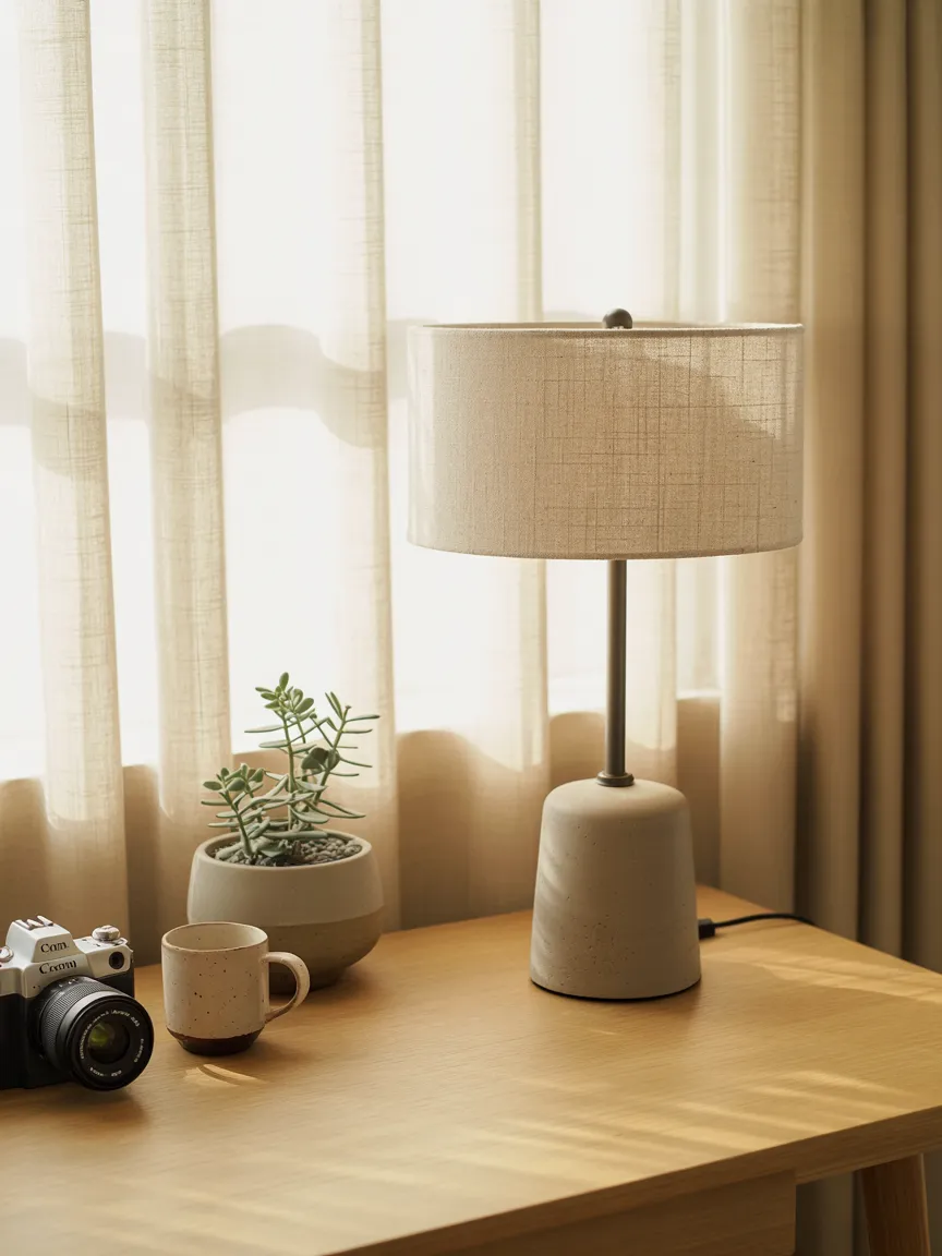 The Sculptural Concrete Base Lamp