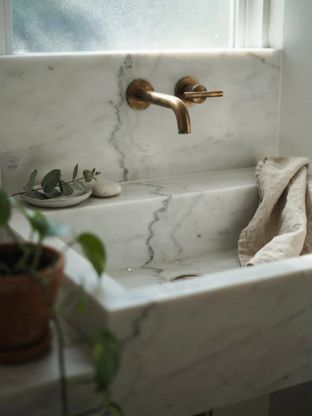 The White Carrara Monolith Block Vanity