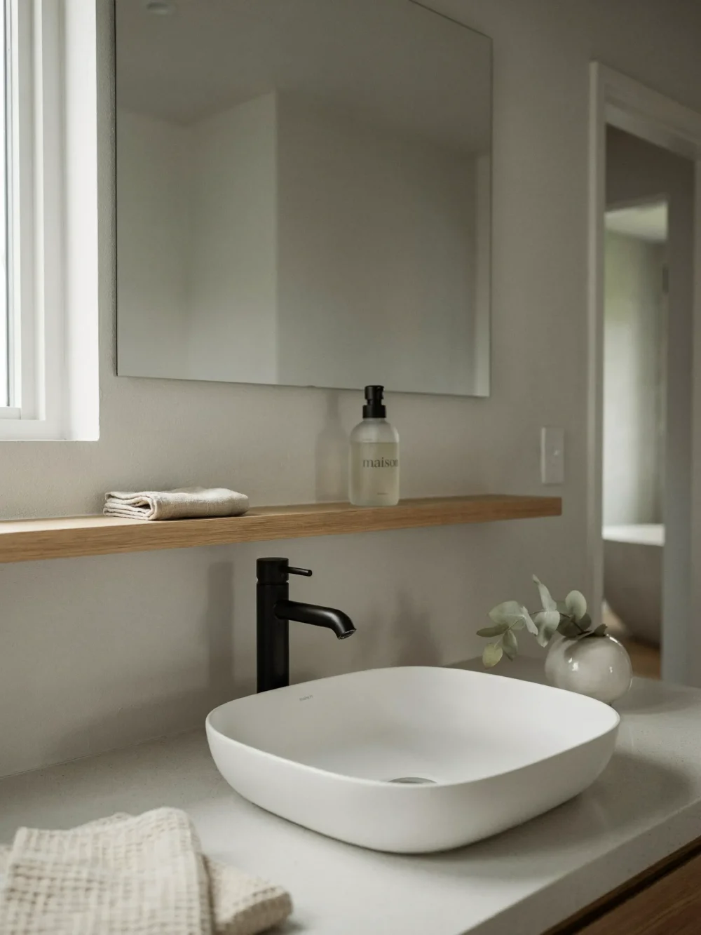 Pure White Quartz Seamless Counter-to-Basin Flow