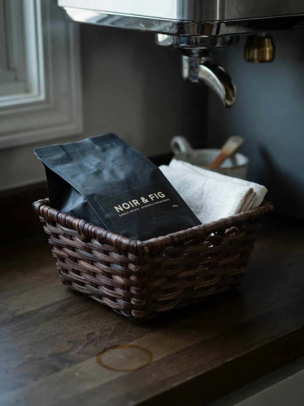Woven Rattan or Dark Wicker Storage Basket