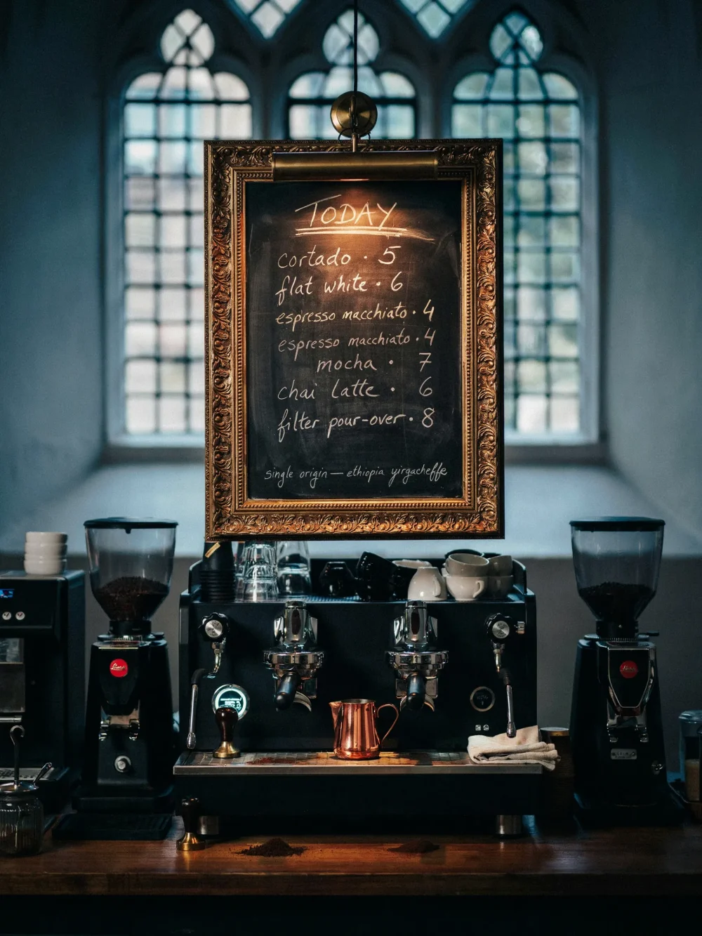 Custom Chalkboard Menu Panel in an Ornate Frame